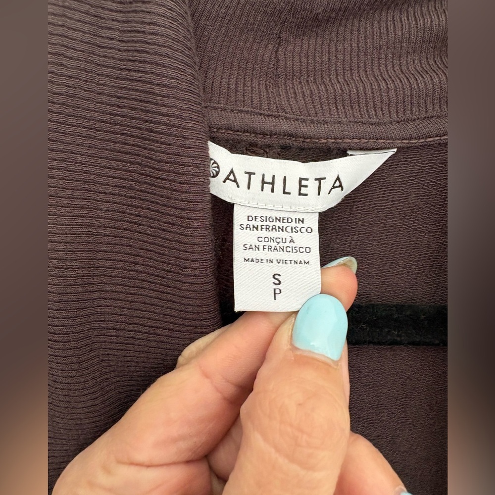 Athleta Pranayama Restore Wrap, a lightweight, open-front cardigan, brown sz S - Picture 3 of 9
